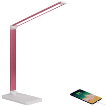 Lade das Bild in den Galerie-Viewer, LED Schreibtischlampe mit Ladefunktion und Auto-Off-Timer, 5 Farben 5 Helligkeitsstufen Dimmbar, Tischlampe Tischleuchte mit USB-Ladeanschluss, Desk Lamp