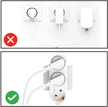 Lade das Bild in den Galerie-Viewer, 2 Stück Mehrfachsteckdose, 3-in-1 Steckdose für Büro, zu Hause, & Reisen