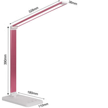 Lade das Bild in den Galerie-Viewer, LED Schreibtischlampe mit Ladefunktion und Auto-Off-Timer, 5 Farben 5 Helligkeitsstufen Dimmbar, Tischlampe Tischleuchte mit USB-Ladeanschluss, Desk Lamp