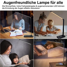 Lade das Bild in den Galerie-Viewer, Multifunktionale Schreibtischlampe mit kabellosem Ladegerät, USB-Ladeanschluss, Auto-Off-Timer, 5 Farben 5 Helligkeitsstufen Dimmbar, Desk Lamp