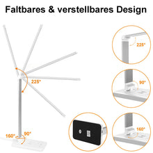 Lade das Bild in den Galerie-Viewer, Multifunktionale Schreibtischlampe mit kabellosem Ladegerät, USB-Ladeanschluss, Auto-Off-Timer, 5 Farben 5 Helligkeitsstufen Dimmbar (Pink)
