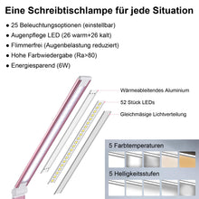 Lade das Bild in den Galerie-Viewer, Multifunktionale Schreibtischlampe mit kabellosem Ladegerät, USB-Ladeanschluss, Auto-Off-Timer, 5 Farben 5 Helligkeitsstufen Dimmbar, Desk Lamp