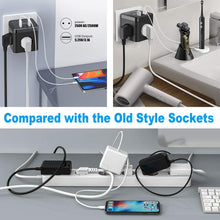 Lade das Bild in den Galerie-Viewer, 6-in-1 Steckdosenwürfel Mehrfachsteckdose mit 3 USB 3 Fach Steckdosenleiste Steckdosenadapter Multiple Socket