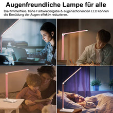 Lade das Bild in den Galerie-Viewer, Multifunktionale Schreibtischlampe mit kabellosem Ladegerät, USB-Ladeanschluss, Auto-Off-Timer, 5 Farben 5 Helligkeitsstufen Dimmbar, Desk Lamp
