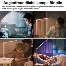 Lade das Bild in den Galerie-Viewer, LED Schreibtischlampe mit Ladefunktion und Auto-Off-Timer, 5 Farben 5 Helligkeitsstufen Dimmbar, Tischlampe Tischleuchte mit USB-Ladeanschluss, Desk Lamp
