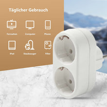 Lade das Bild in den Galerie-Viewer, Mehrfachsteckdose, 3 Stück Steckdose Erweiterungen 2-in-1 Steckdosenadapter AC 250V/16A, 3680W Max
