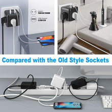 Lade das Bild in den Galerie-Viewer, 6-in-1 Mehrfachsteckdose, Steckdosenwürfel mit 3 USB, 3 Fach Steckdosenleiste, Steckdosenadapter, Steckdose Mehrfach, Multiple Socket
