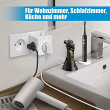 Lade das Bild in den Galerie-Viewer, Mehrfachsteckdose, Steckdosenleiste, Multiple Socket, 6-in-1 Steckdosenwürfel 3 Fach Steckdosen mit 3 USB Ladegerät Anschluss
