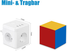 Lade das Bild in den Galerie-Viewer, Mehrfachsteckdose, Steckdosenleiste, Multiple Socket, 6-in-1 Steckdosenwürfel 3 Fach Steckdosen mit 3 USB Ladegerät Anschluss
