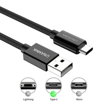Lade das Bild in den Galerie-Viewer, 3 Stück USB C Typ C Ladekabel [0.5M+1M+3M], haltbares Nylon geflochtenes Datenkabel für Samsung Huawei usw.

